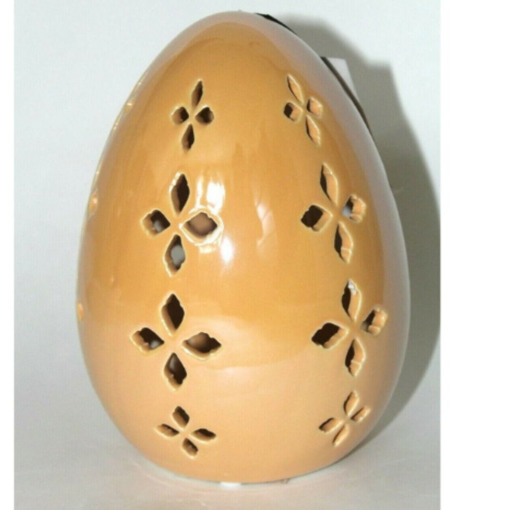 Debi Lilly Ceramic LED 6.5" H Spring Egg - Orange